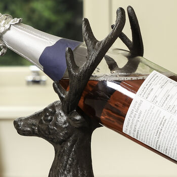 Stag Cast Iron Wine Bottle Holder, 4 of 5