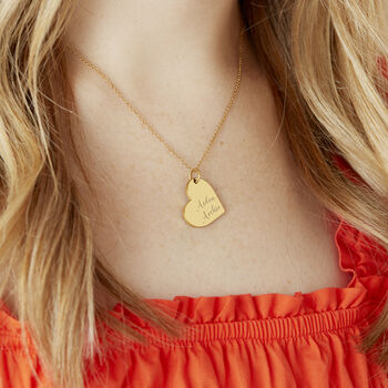 Personalised Couples Names Gold Plated Heart Necklace, 2 of 11