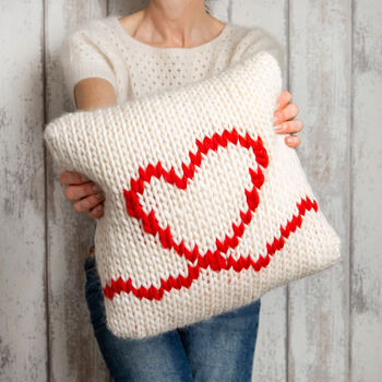 Valentines Blanket And Cushion Cover Easy Knitting Kit, 3 of 10