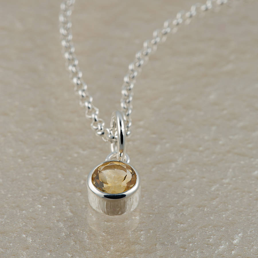citrine necklace, november birthstone by lily charmed