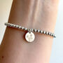 Sterling Silver Daffodil Beaded Bracelet With Engraved Tag, thumbnail 1 of 8