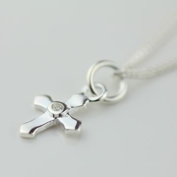 silver christening necklace