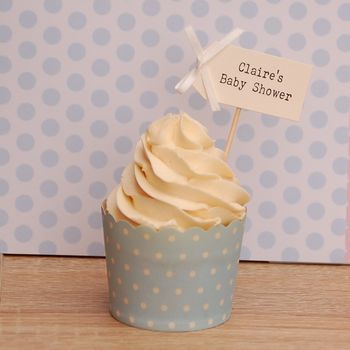 Set Of Ten Personalised 'Baby Shower' Cupcake Toppers, 4 of 5
