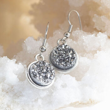 Druzy Style Sparkle Drop Earrings, 4 of 6