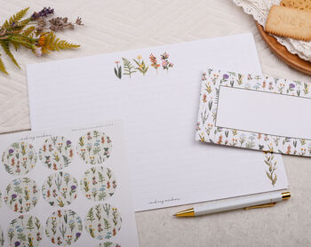 A4 Origami Writing Paper That Folds Into An Envelope With Meadow Flower Design, 3 of 5