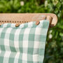 Set Of Two Green Gingham Seat Pads With Buttons, thumbnail 4 of 4