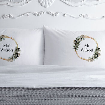 Personalised Floral Wreath Pillowcase Set, 2 of 2