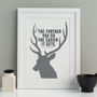 Stag Head Personalised Quote Print, thumbnail 1 of 8