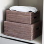 Marbury Taupe Rectangular Lidded Rattan Storage Basket, thumbnail 2 of 4
