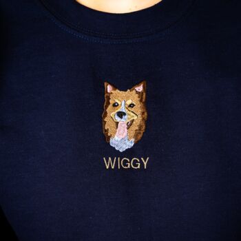 Custom Embroidered Pet Illustration Sweatshirt, 6 of 9
