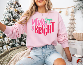 Merry And Bright Festive Christmas Jumper For Women, 4 of 8