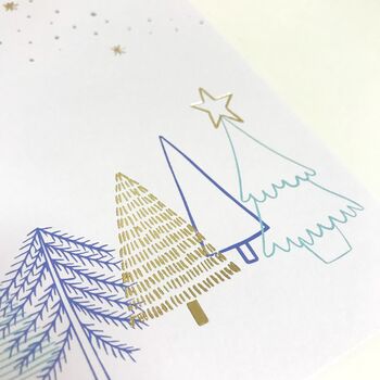 Personalised Christmas Mummy / Daddy Foiled Card Blue, 3 of 4