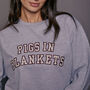 Pigs In Blankets Slogan Varsity Christmas Sweatshirt, thumbnail 3 of 8