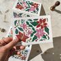 Concertina Botanical Block Print Christmas Card, thumbnail 2 of 7