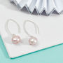 Pearl Earrings White Or Pink Pearls On Long Hook, thumbnail 3 of 5