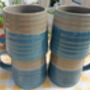 Set Of Four Reactive Glaze Brûlée Mugs In Light Blue And Grey Mist, thumbnail 6 of 10