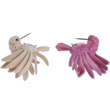 Pink And Pearl Hummingbird Clip On Decorations, 3 of 4