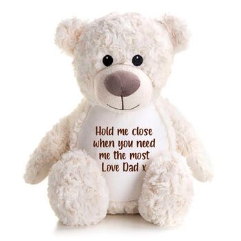 Personalised Memorial Ashes Keepsake Memory Bear Cream, 4 of 7