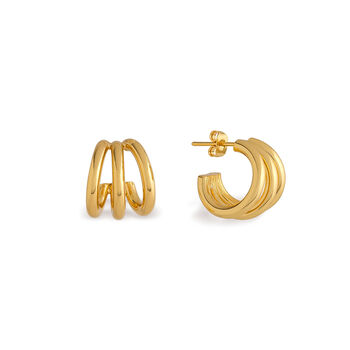 Leyah Tripple Claw Hoop Earrings, 2 of 5
