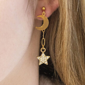 Moon And Star Multi Way Charm Earrings, 9 of 9
