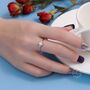 White Opal And Cz Oval Ring In Sterling Silver, thumbnail 3 of 12