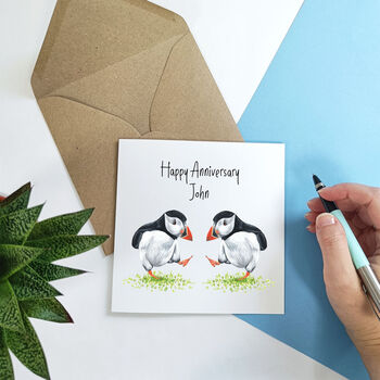Dancing Puffins Anniversary Card, 5 of 7