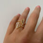 Labradorite Rhombus Ring In 14k Gold Vermeil Plated, thumbnail 3 of 9
