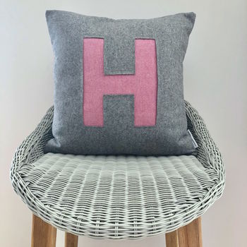 Personalised Handmade Wool Cushion With Initials, 7 of 7