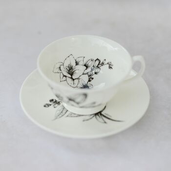 Freesia And Orange Blossom Fine China Cup And Saucer, 6 of 9