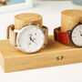 Couples Personalised Double Watch Stand In Oak, thumbnail 4 of 7