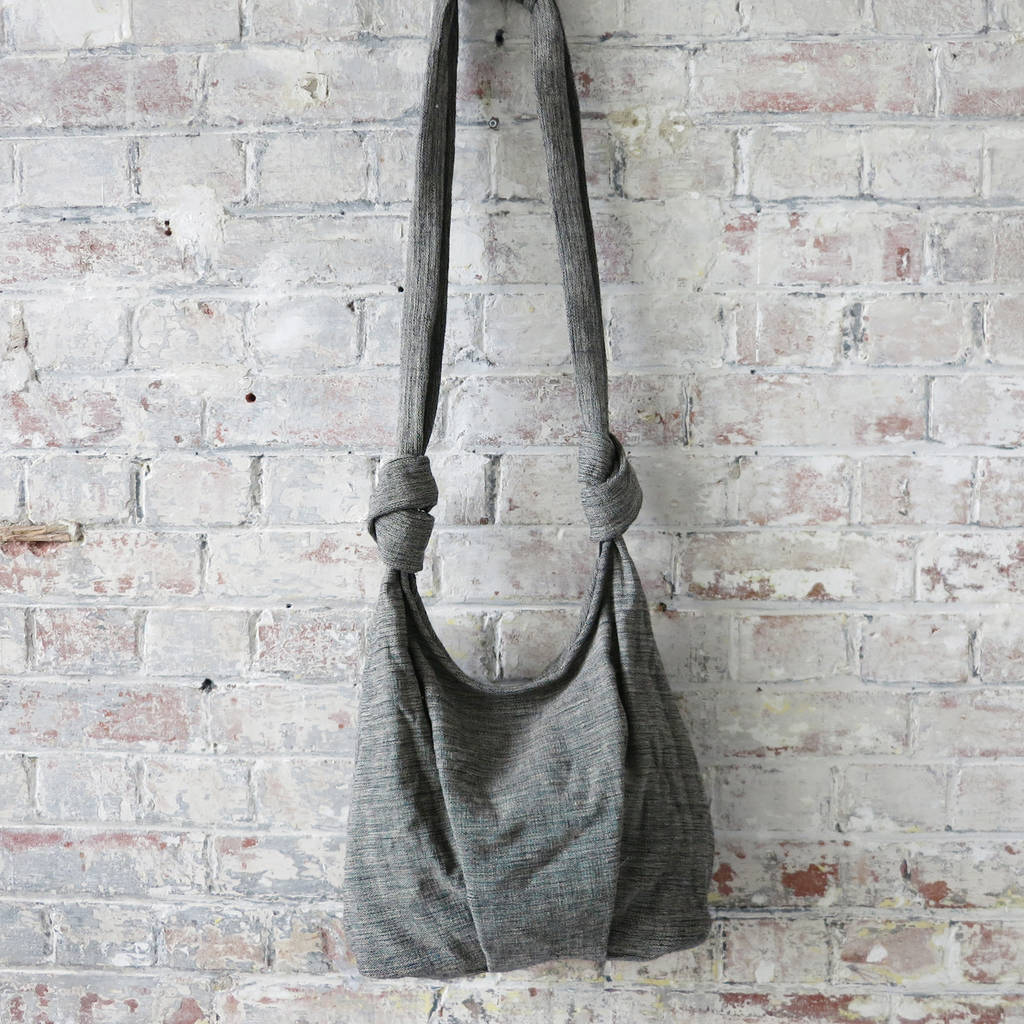 fair trade cotton cross body everyday bag zip closure by aura que