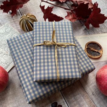 Blue Gingham Fibre Pattern Paper, 4 of 5