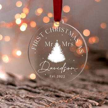 Personalised First Christmas Married 2022 Bauble, 9 of 11