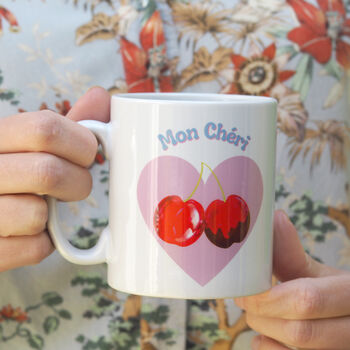 'Mon Cheri' Funny Cherry Pun Mug, 2 of 2