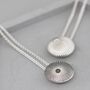 Sterling Silver Round Necklace With Sunburst Motif, thumbnail 3 of 12