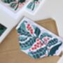 Luxury Linocut Candy Stripes And Holly Christmas Cards Set Of Four, thumbnail 8 of 12