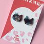 Cat Studs In Torte Effect Resin, thumbnail 6 of 6