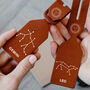 Couple Zodiac Star Sign Leather Luggage Tags, thumbnail 1 of 6