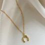 Gold Cz Encrusted Horse Shoe Necklace, thumbnail 1 of 4
