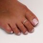 Sterling Silver 2mm Adjustable Plain Toe Ring, thumbnail 3 of 9