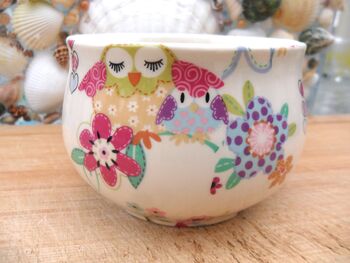 Open Sugar Bowls In Patchwork Owls Design, 7 of 12