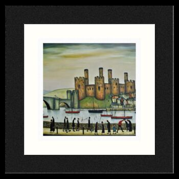 Framed 'Conwy Castle' Print. Lowry Style, 2 of 4