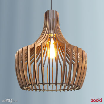 Zooki Six 'Freyr' Wooden Pendant Light, 4 of 9