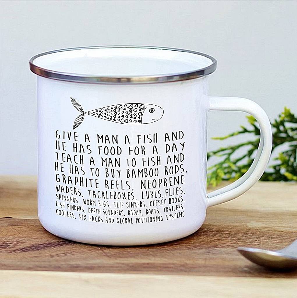fisherman's all the gear enamel mug by jack spratt baby
