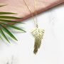 Gold Plated Palm Leaf Necklace, thumbnail 2 of 4