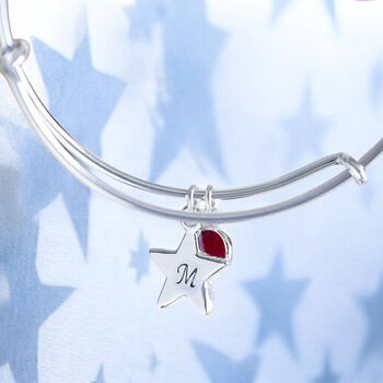 Personalised Star Birthstone Bangle, 5 of 9