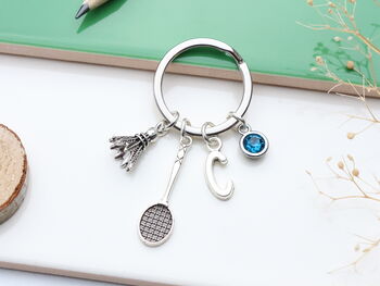 Badminton Personalised Keyring Shuttlecock And Racket, 4 of 9