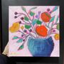 Neon Bright Abstract Floral Painting, thumbnail 7 of 10