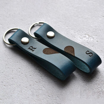 Personalised Couples Leather Keyring Set, 9 of 11