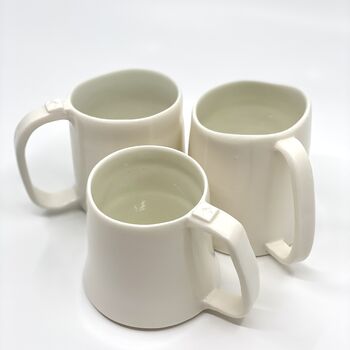 Porcelain White Cup Mug Glazed Handmade, 7 of 10